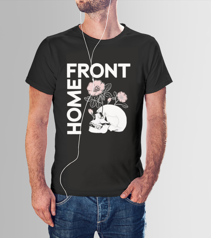 Homefront Skull With Pink Flowers T-Shirt