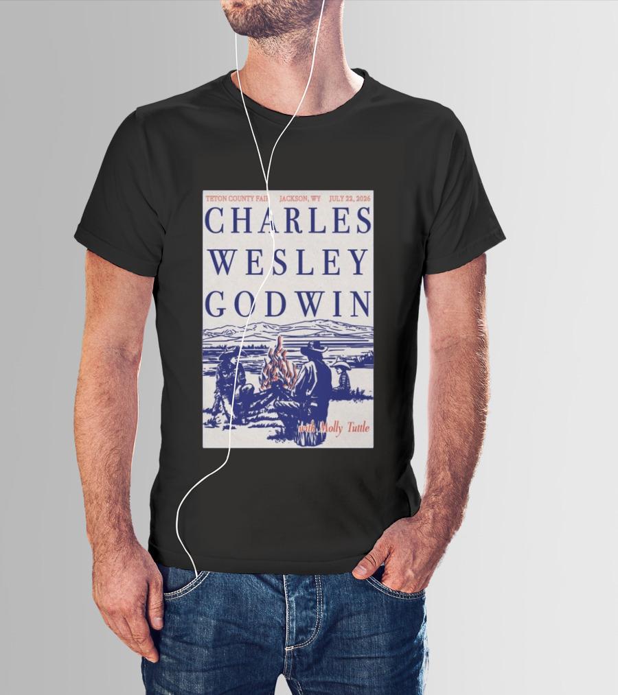 Charles Wesley Godwin Teton County Fair Jackson WY July 22 2026 With Molly Tuttle T-Shirt