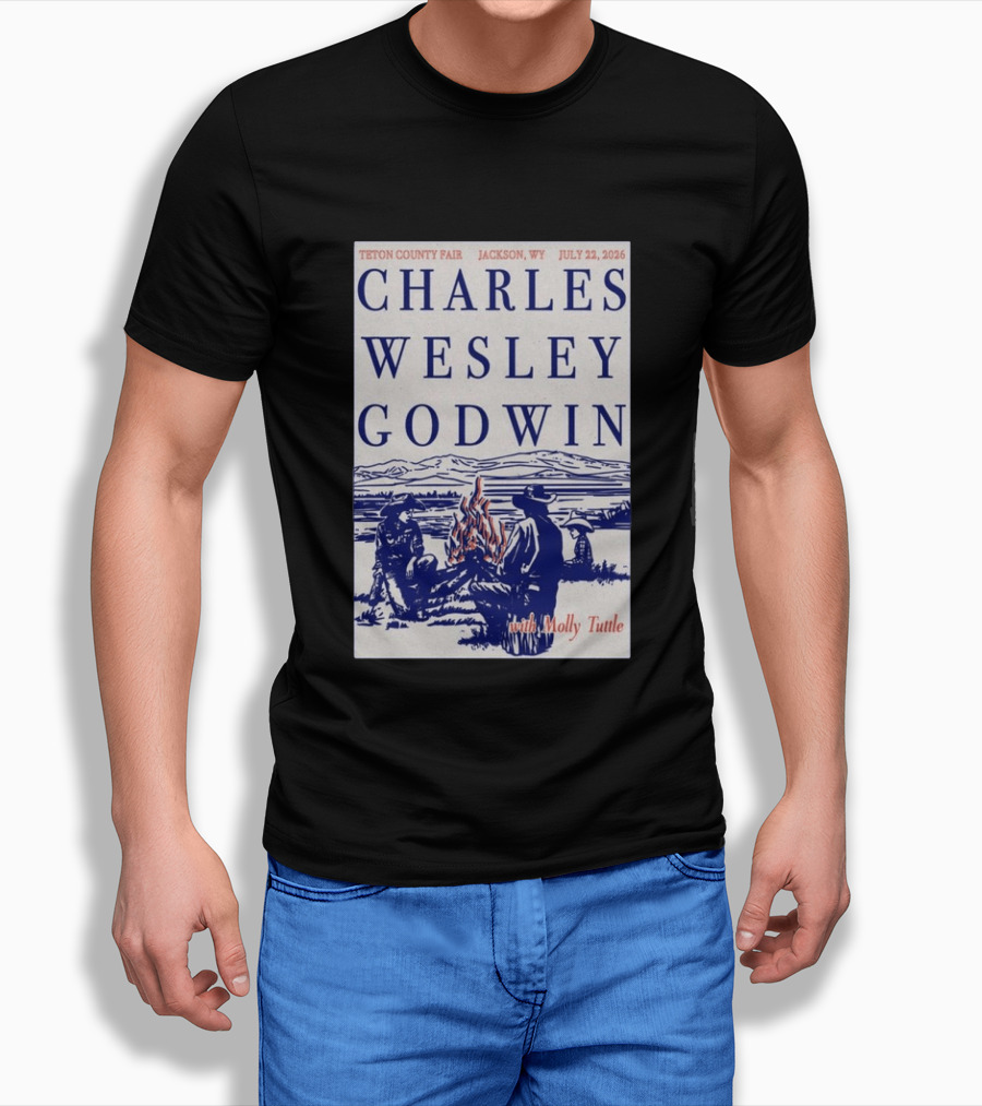 Charles Wesley Godwin Teton County Fair Jackson WY July 22 2026 With Molly Tuttle T-Shirt
