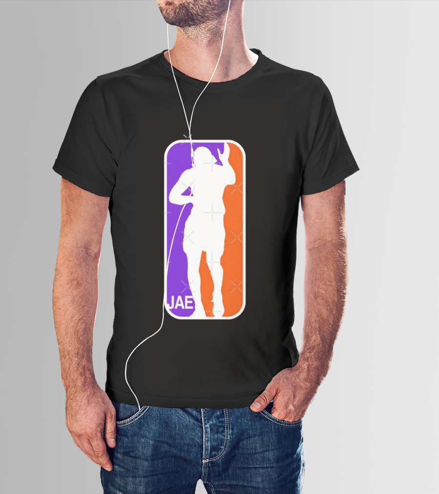Jae Basketball Pose Purple And Orange T-Shirt