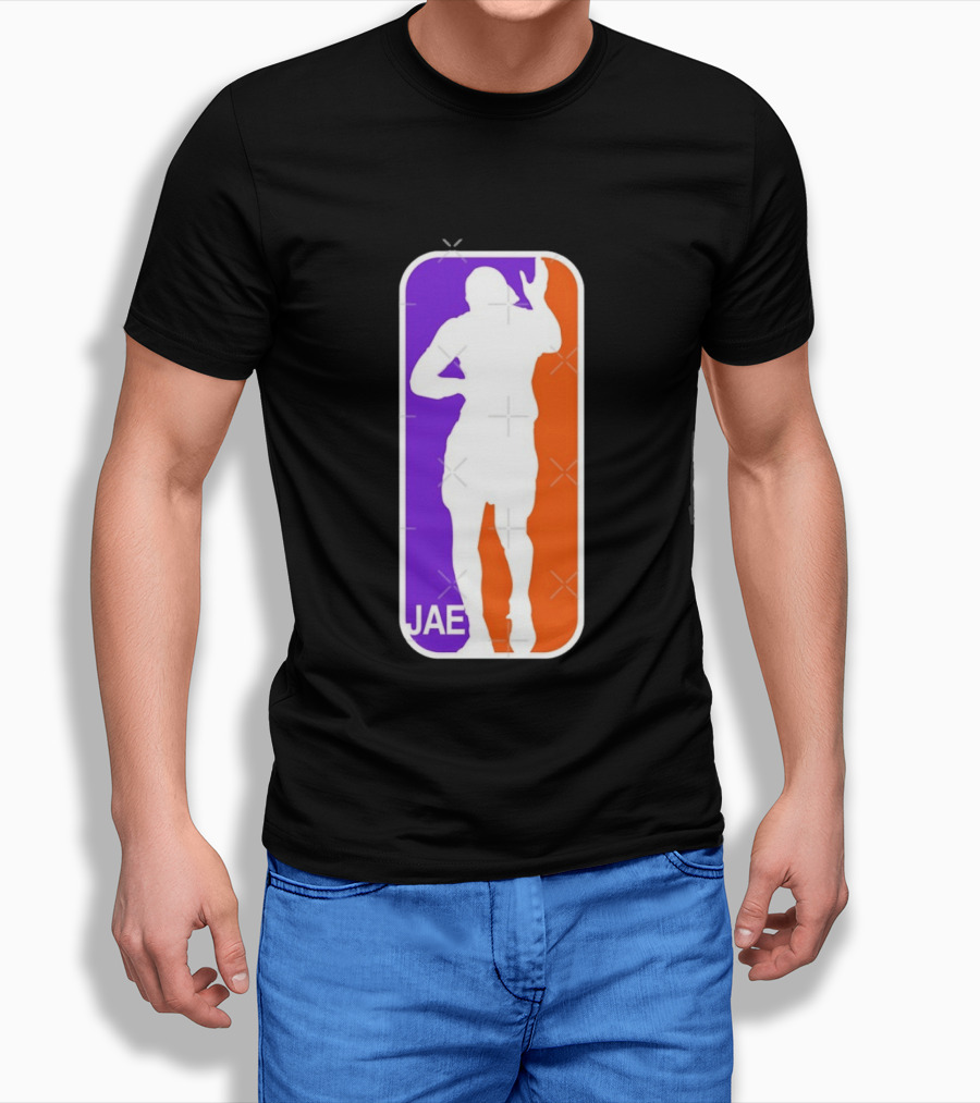 Jae Basketball Pose Purple And Orange T-Shirt