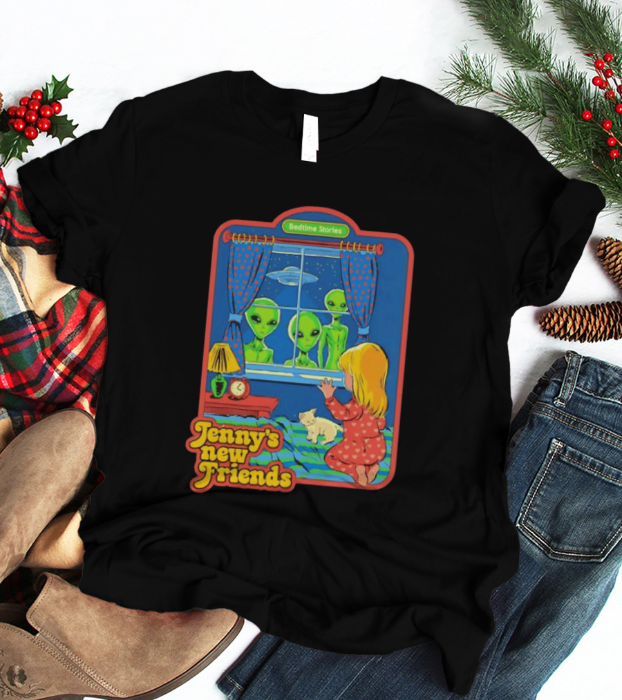 Jenny's New Friends Bedtime Stories Alien Window Scene T-Shirt