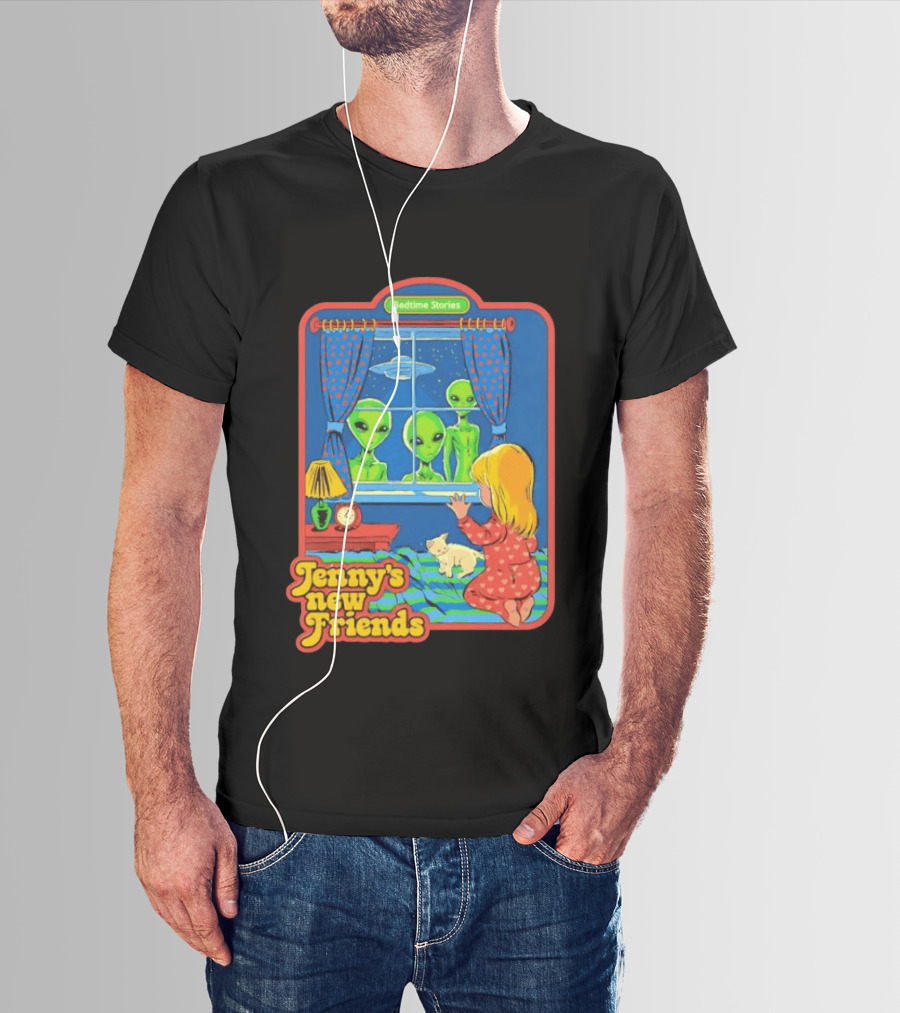 Jenny's New Friends Bedtime Stories Alien Window Scene T-Shirt