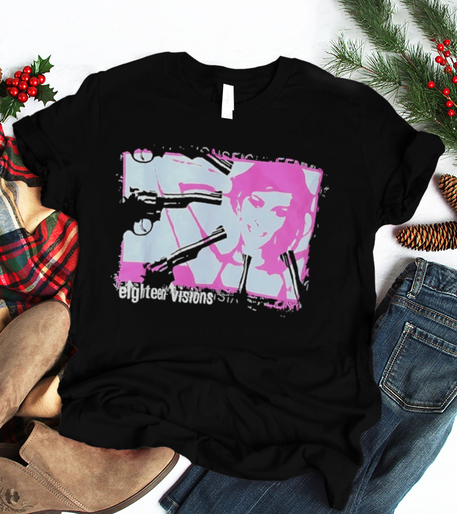Eighteen Visions Pink Gun Metalcore Band T-Shirt