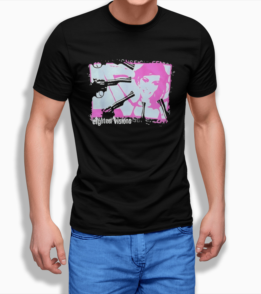Eighteen Visions Pink Gun Metalcore Band T-Shirt