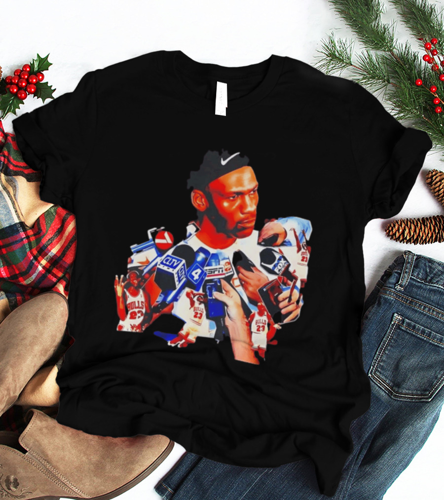 Michael Jordan Press Conference CLTV ESPN FOX Bulls T-Shirt