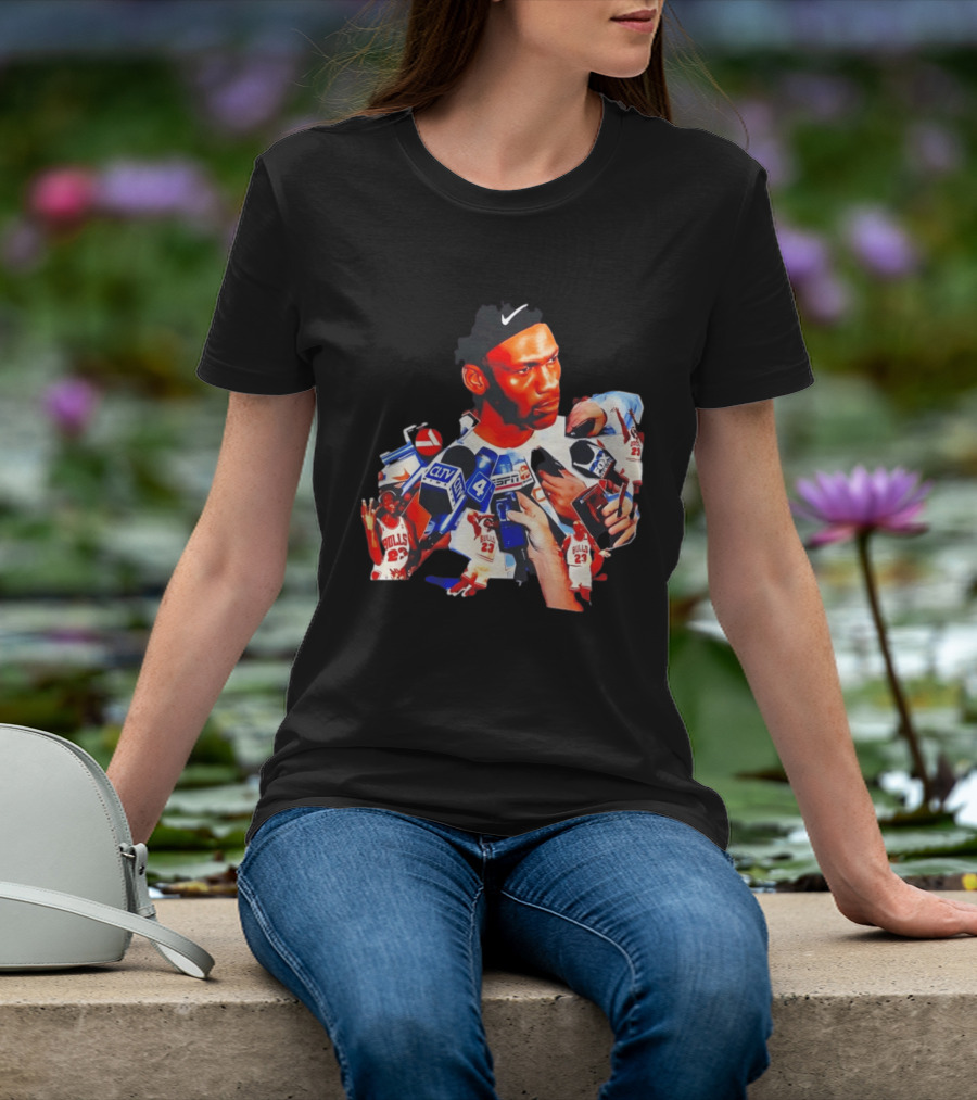 Michael Jordan Press Conference CLTV ESPN FOX Bulls T-Shirt