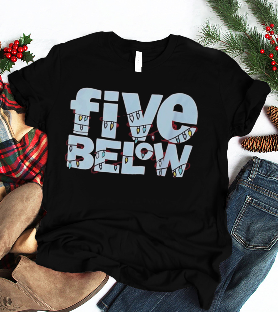 Five Below Holiday Festive Christmas Lights Decoration T-Shirt