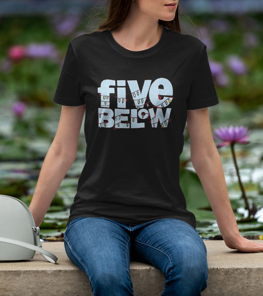 Five Below Holiday Festive Christmas Lights Decoration T-Shirt