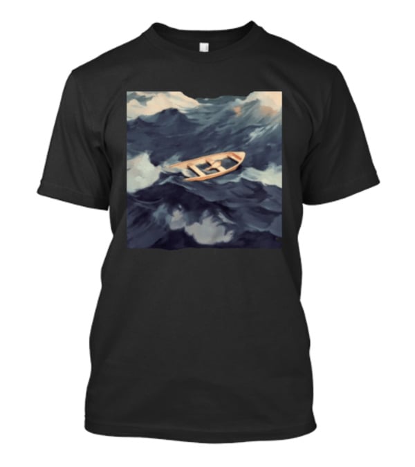 Morat Store Demasiado Lejos Boat On Stormy Seas Crewneck T-Shirt