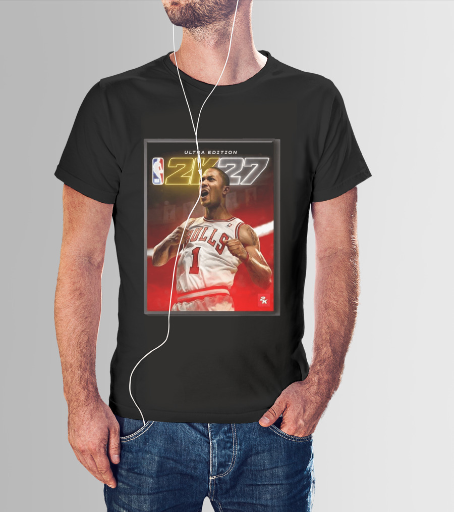 NBA 2K27 Ultra Edition Derrick Rose Bulls Cover Athlete T-Shirt