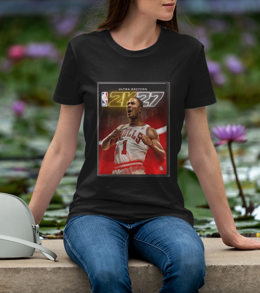 NBA 2K27 Ultra Edition Derrick Rose Bulls Cover Athlete T-Shirt