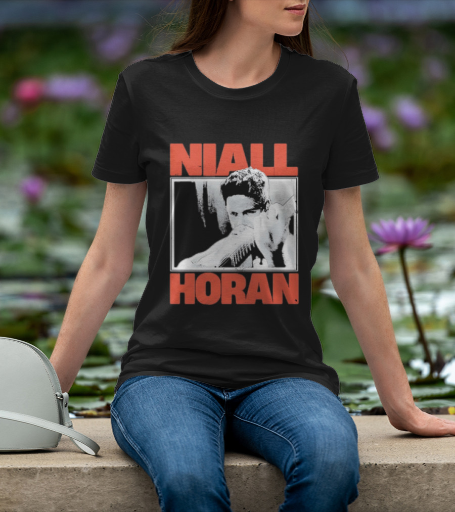 Niall Horan Playing Guitar Black And White T-Shirt