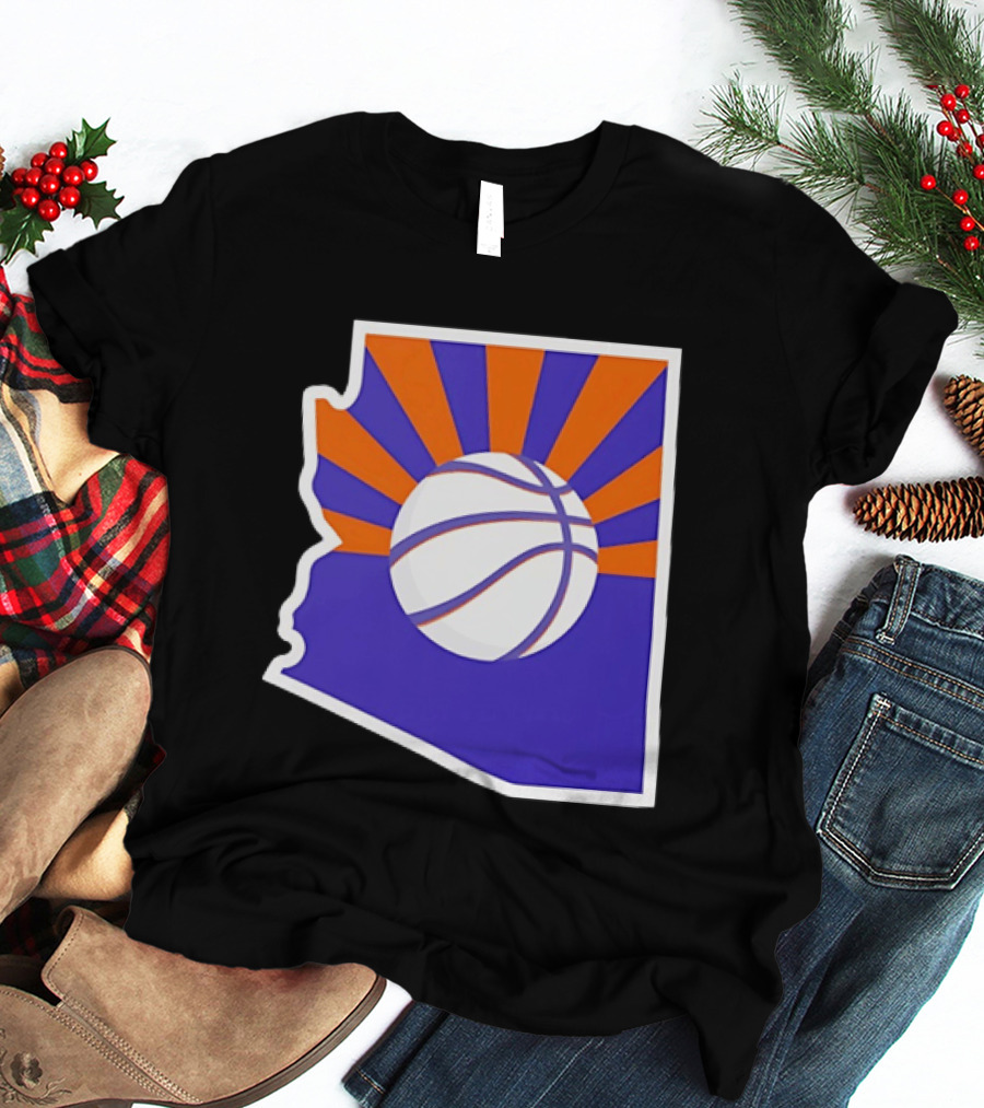 Phoenix Suns Arizona Basketball State Map Suns Set T-Shirt