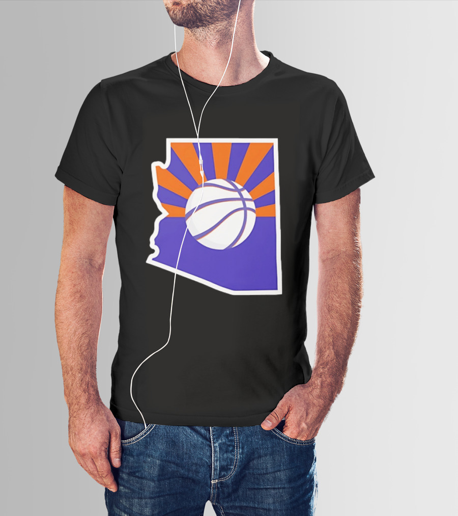 Phoenix Suns Arizona Basketball State Map Suns Set T-Shirt