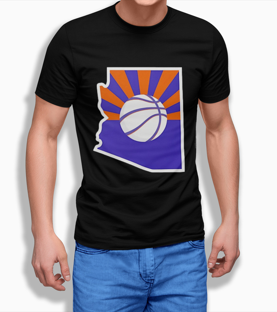 Phoenix Suns Arizona Basketball State Map Suns Set T-Shirt