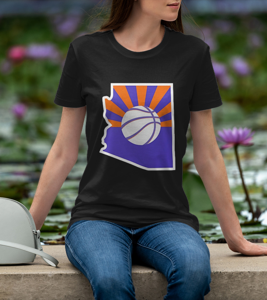 Phoenix Suns Arizona Basketball State Map Suns Set T-Shirt