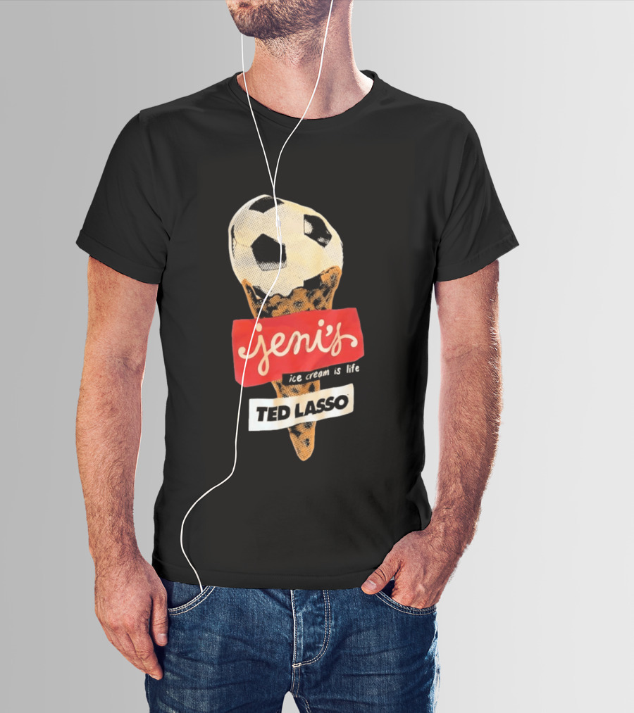 Jeni's Ice Cream Is Life Soccer Cone Ted Lasso T-Shirt