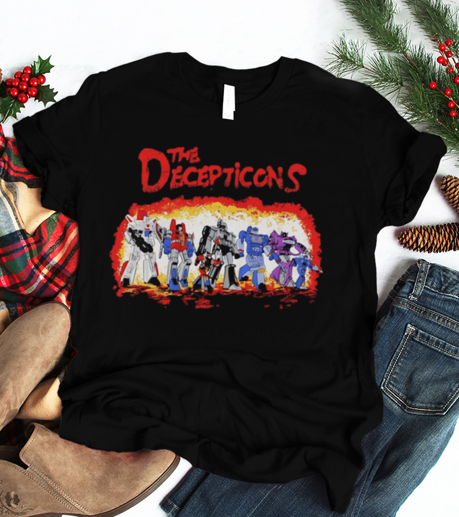 The Decepticons Transformers Group Distressed Vintage Look T-Shirt