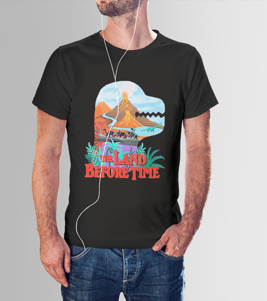 The Land Before Time Dinosaur Volcano Landscape T-Shirt