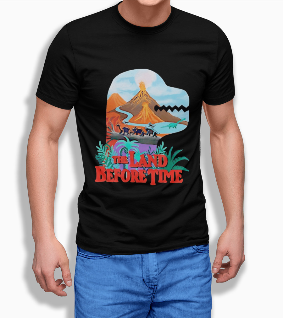 The Land Before Time Dinosaur Volcano Landscape T-Shirt