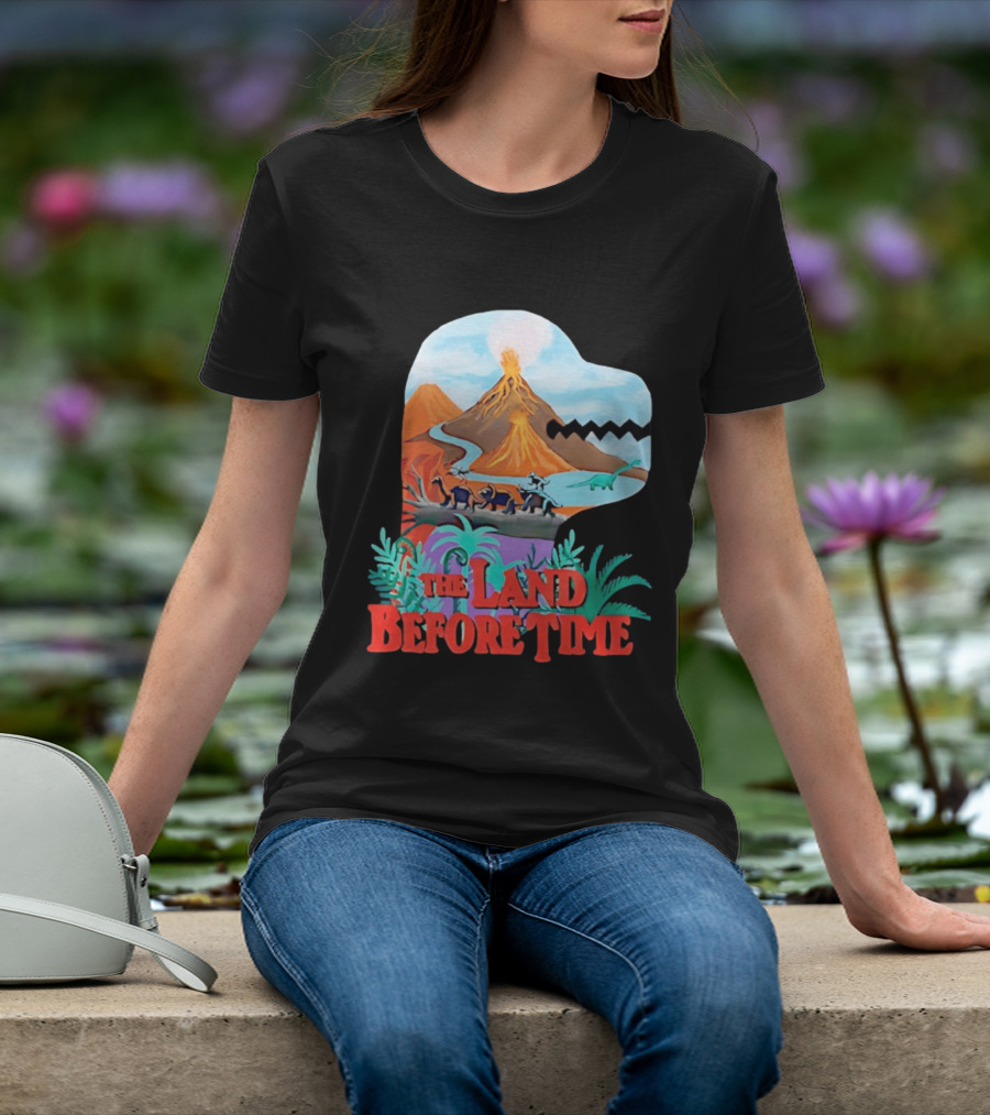 The Land Before Time Dinosaur Volcano Landscape T-Shirt