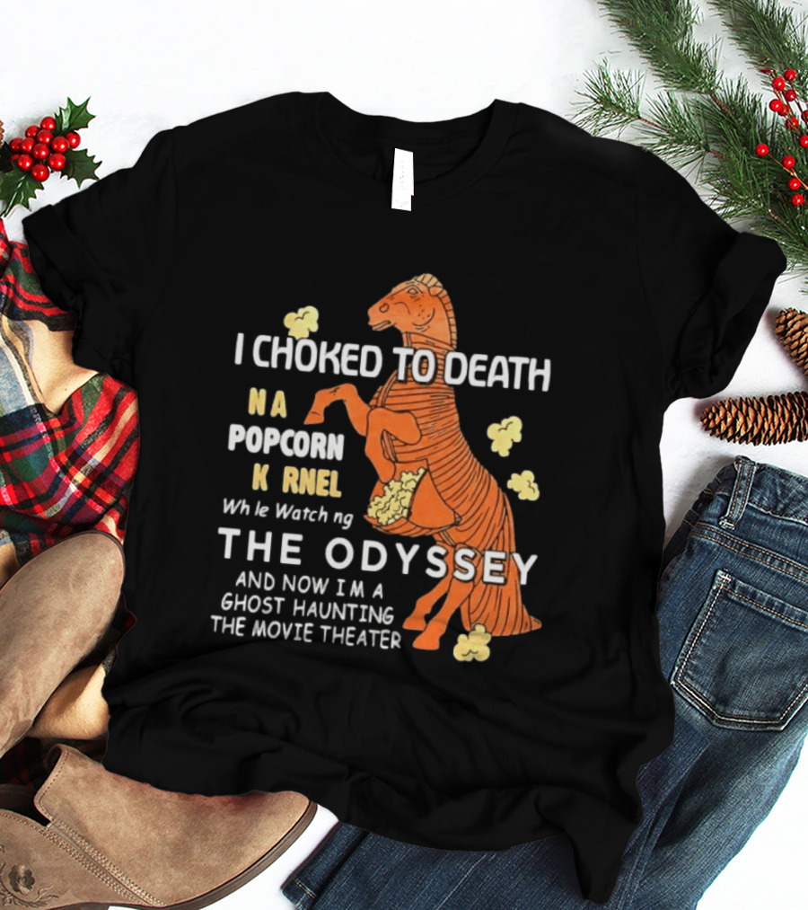 Trojan Horse Ghost Haunting The Odyssey Popcorn Kernel T-Shirt