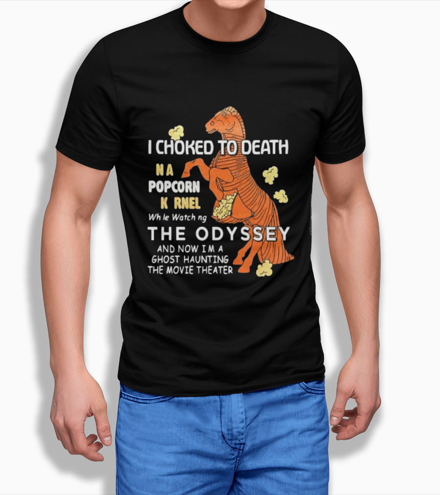 Trojan Horse Ghost Haunting The Odyssey Popcorn Kernel T-Shirt