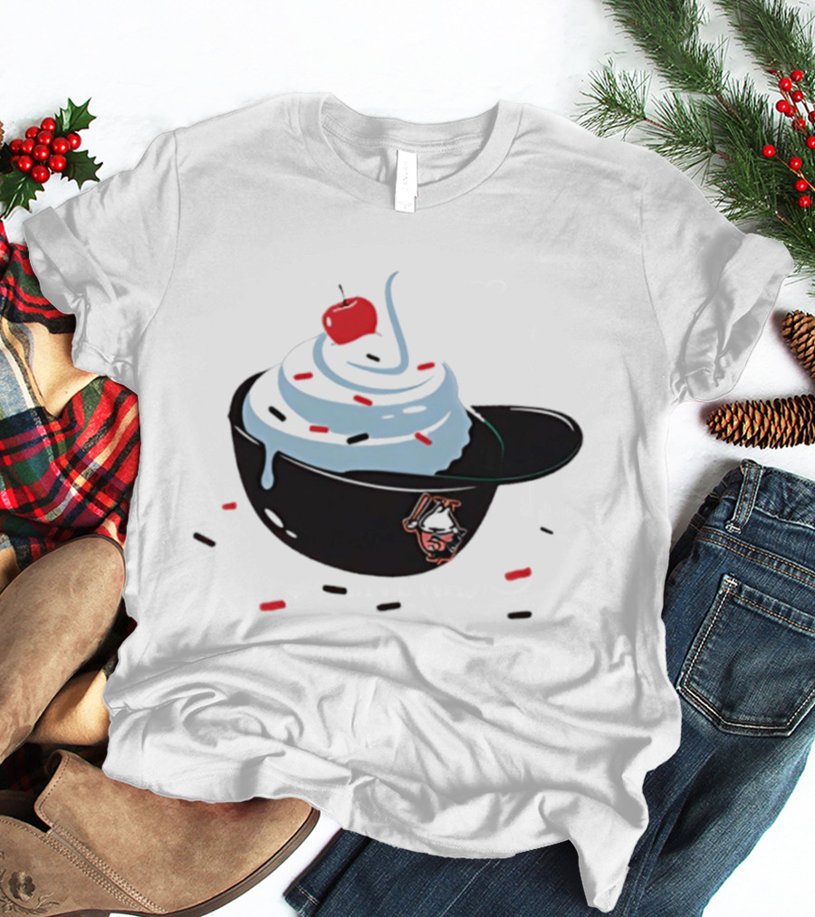 Baseballism Ice Cream Helmet Sundae With Cherry Baseball T-Shirt