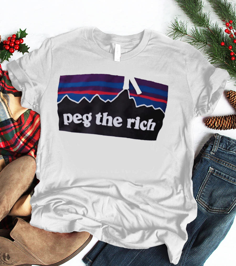 Peg The Rich Satire Mountain Peaks T-Shirt