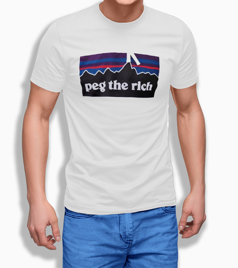 Peg The Rich Satire Mountain Peaks T-Shirt