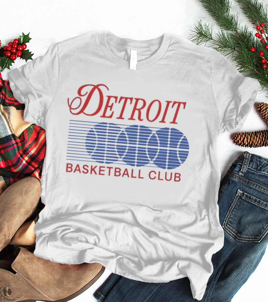 Detroit Basketball Club Basketball Silhouette Stripes T-Shirt
