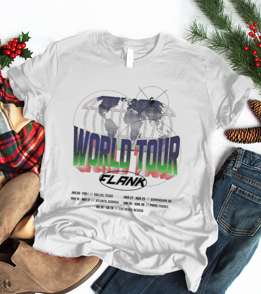 World Tour Flank With Globe And Concert Dates T-Shirt