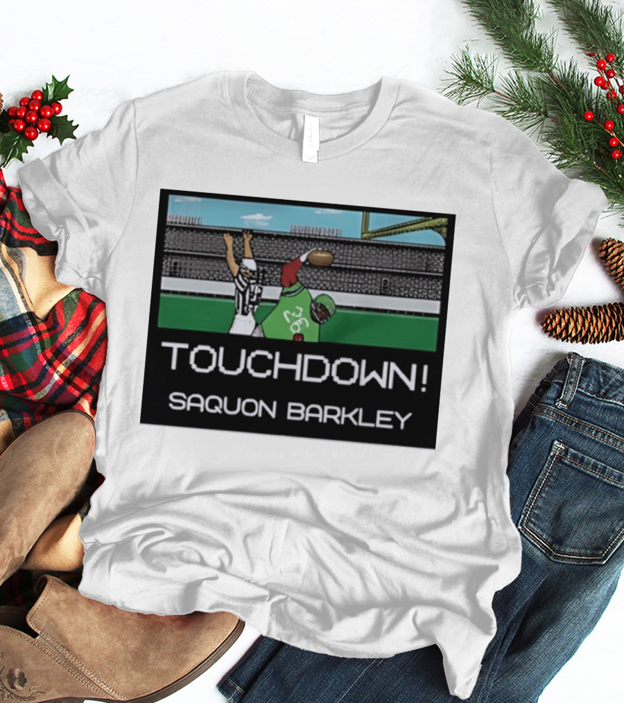 Touchdown Saquon Barkley Pixel Philadelphia Eagles T-Shirt
