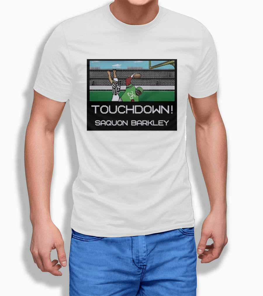 Touchdown Saquon Barkley Pixel Philadelphia Eagles T-Shirt