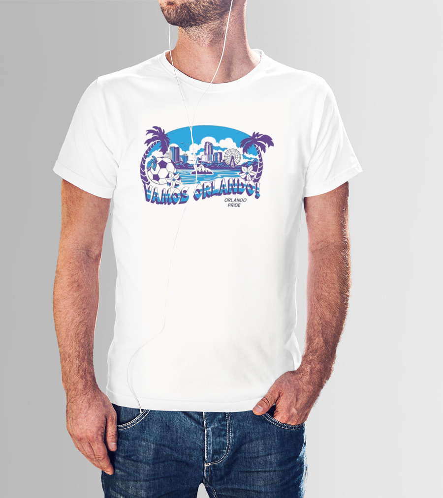 Vamos Orlando Orlando Pride Skyline Soccer Tropical Cityscape T-Shirt