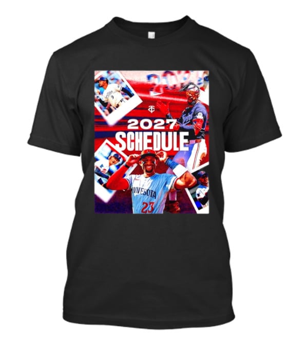 Minnesota Twins 2027 Schedule Collage With Players And Photos T-Shirt