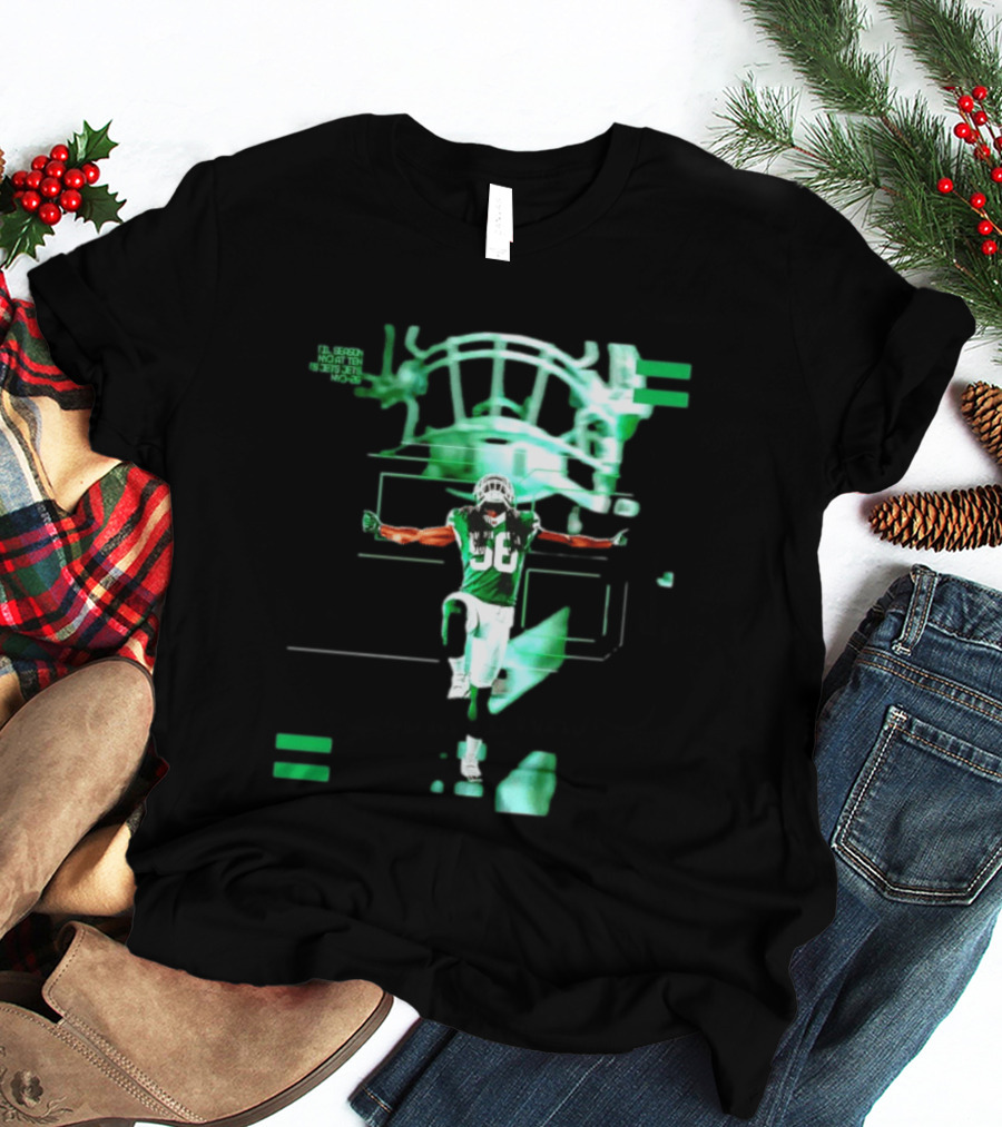 New York Jets 56 Days Til Season Countdown With Football Player And Helmet T-Shirt