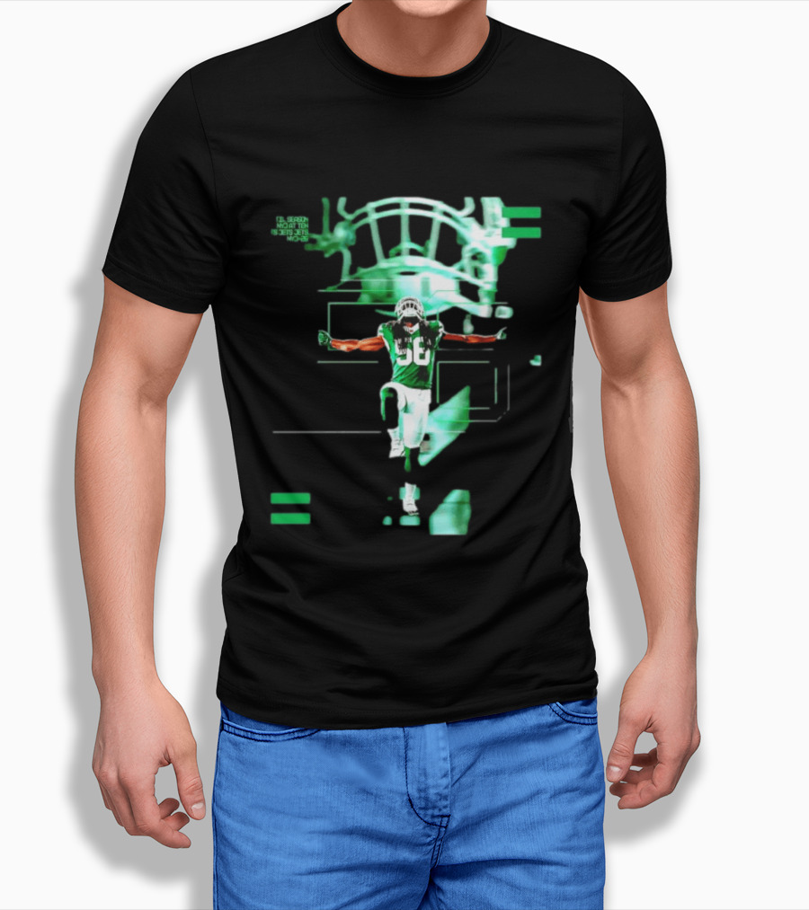 New York Jets 56 Days Til Season Countdown With Football Player And Helmet T-Shirt