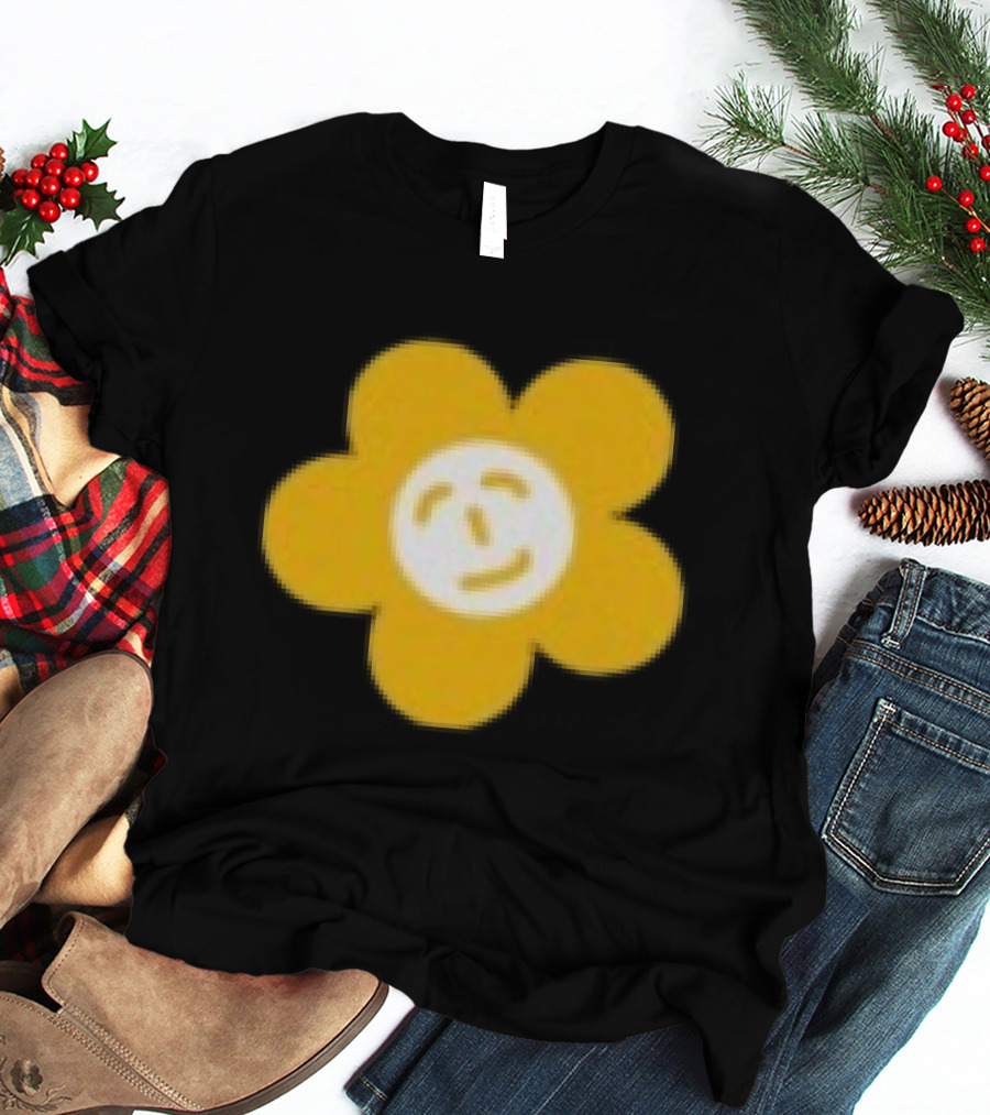 Paperboxmart Store Smiling Yellow Flower Face T-Shirt