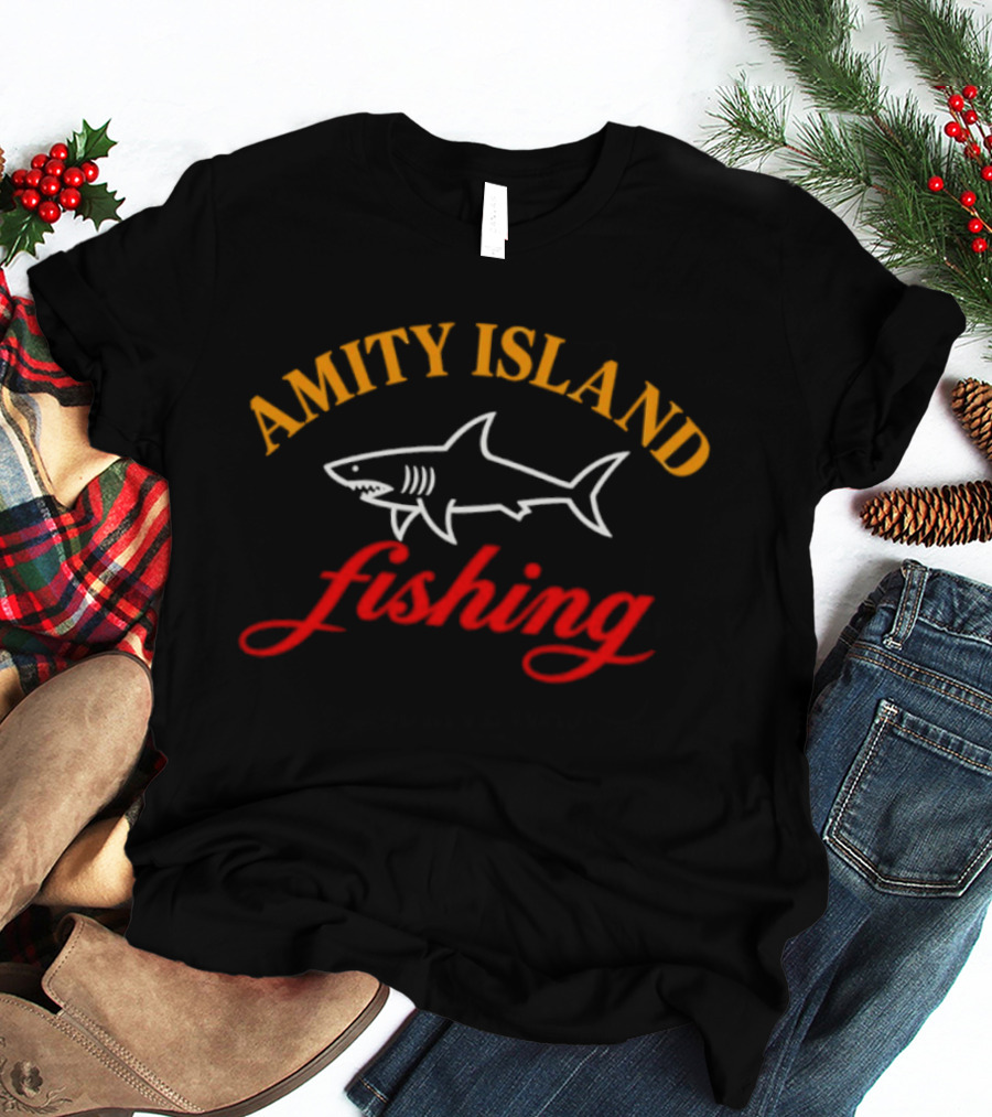 Amity Island Fishing Shark Jaws T-Shirt