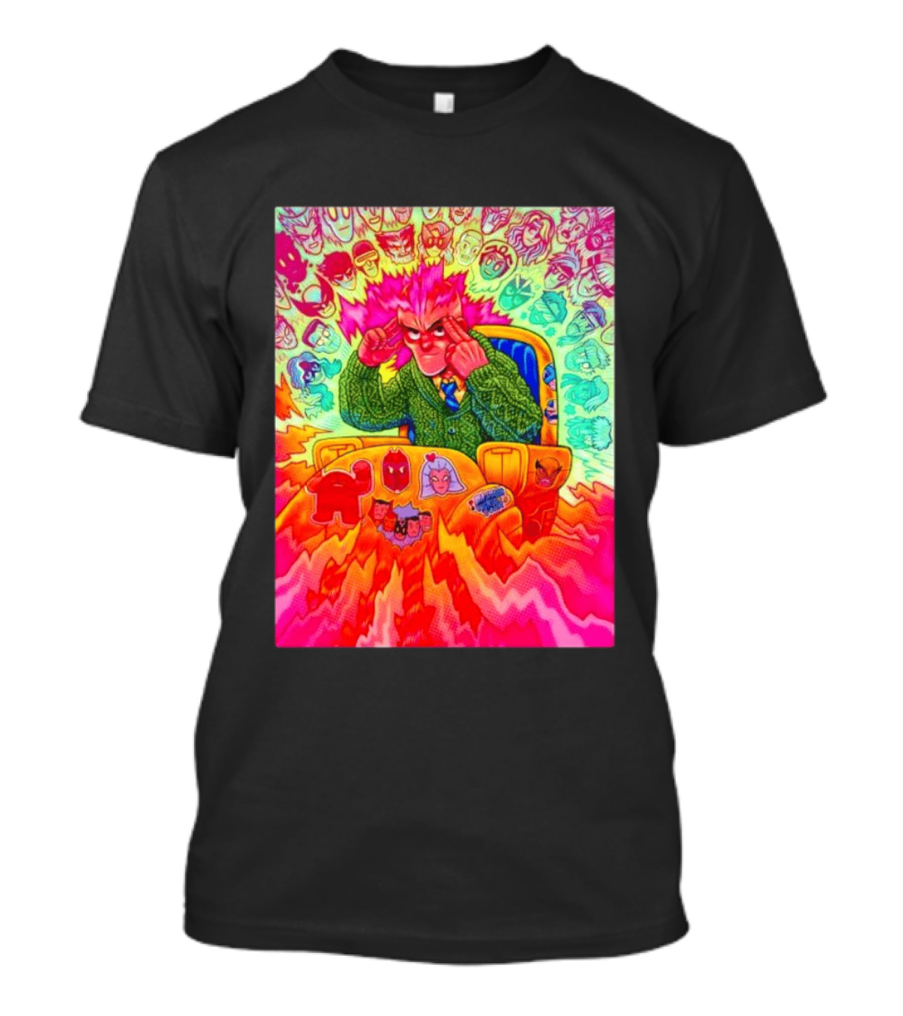 Professor X Dazzler World Tour X Men Collage Psychedelic Comic Art Marvel Characters T-Shirt