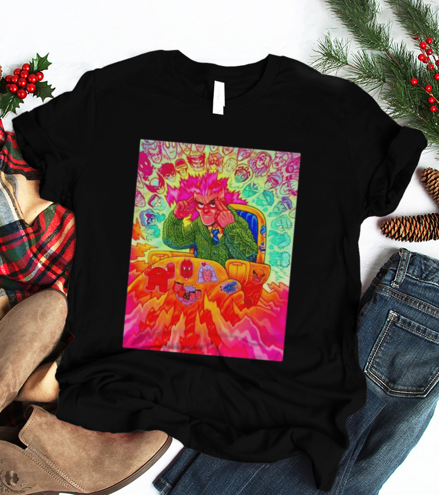 Professor X Dazzler World Tour X Men Collage Psychedelic Comic Art Marvel Characters T-Shirt