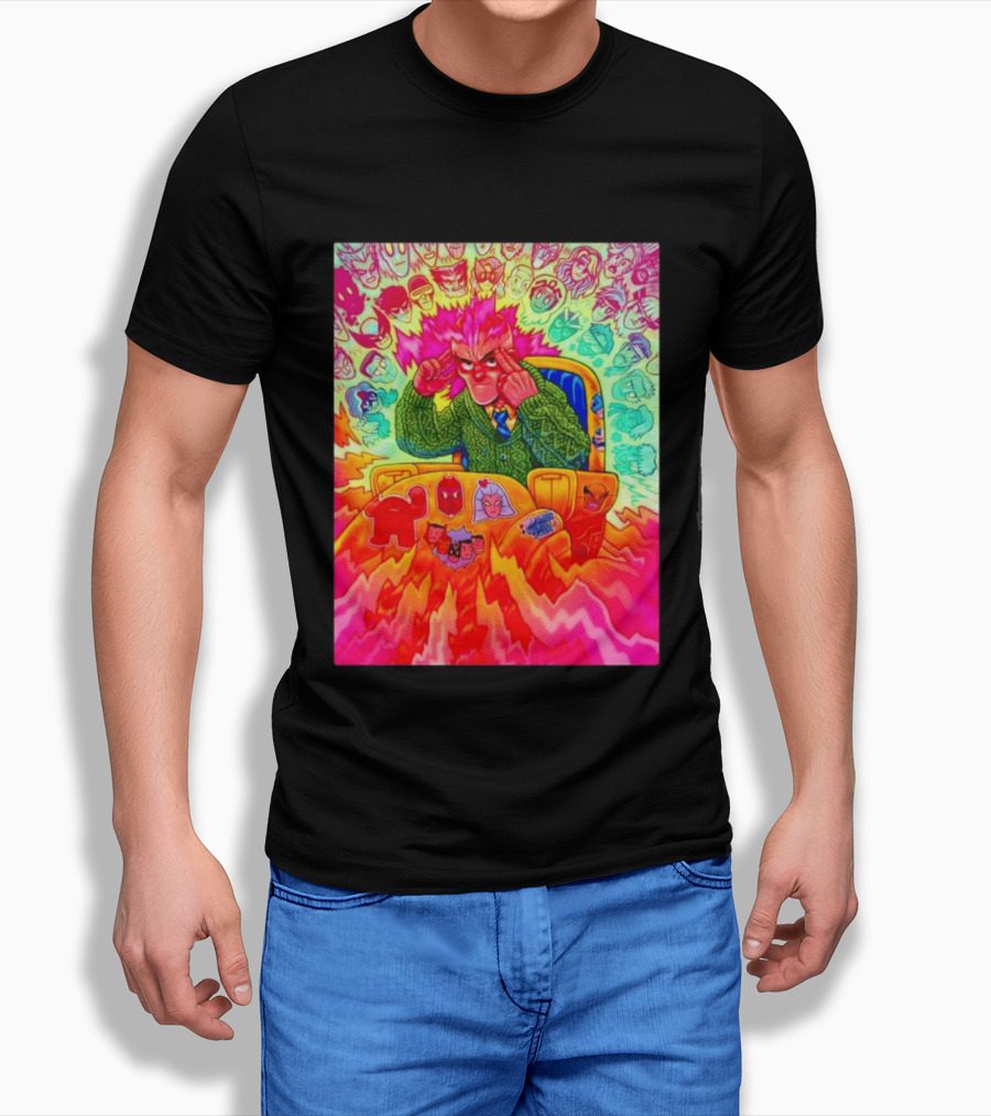 Professor X Dazzler World Tour X Men Collage Psychedelic Comic Art Marvel Characters T-Shirt