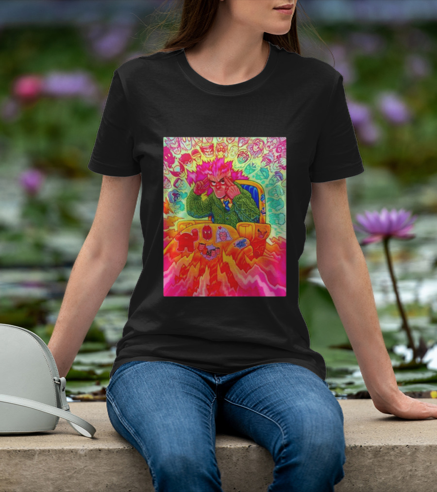 Professor X Dazzler World Tour X Men Collage Psychedelic Comic Art Marvel Characters T-Shirt