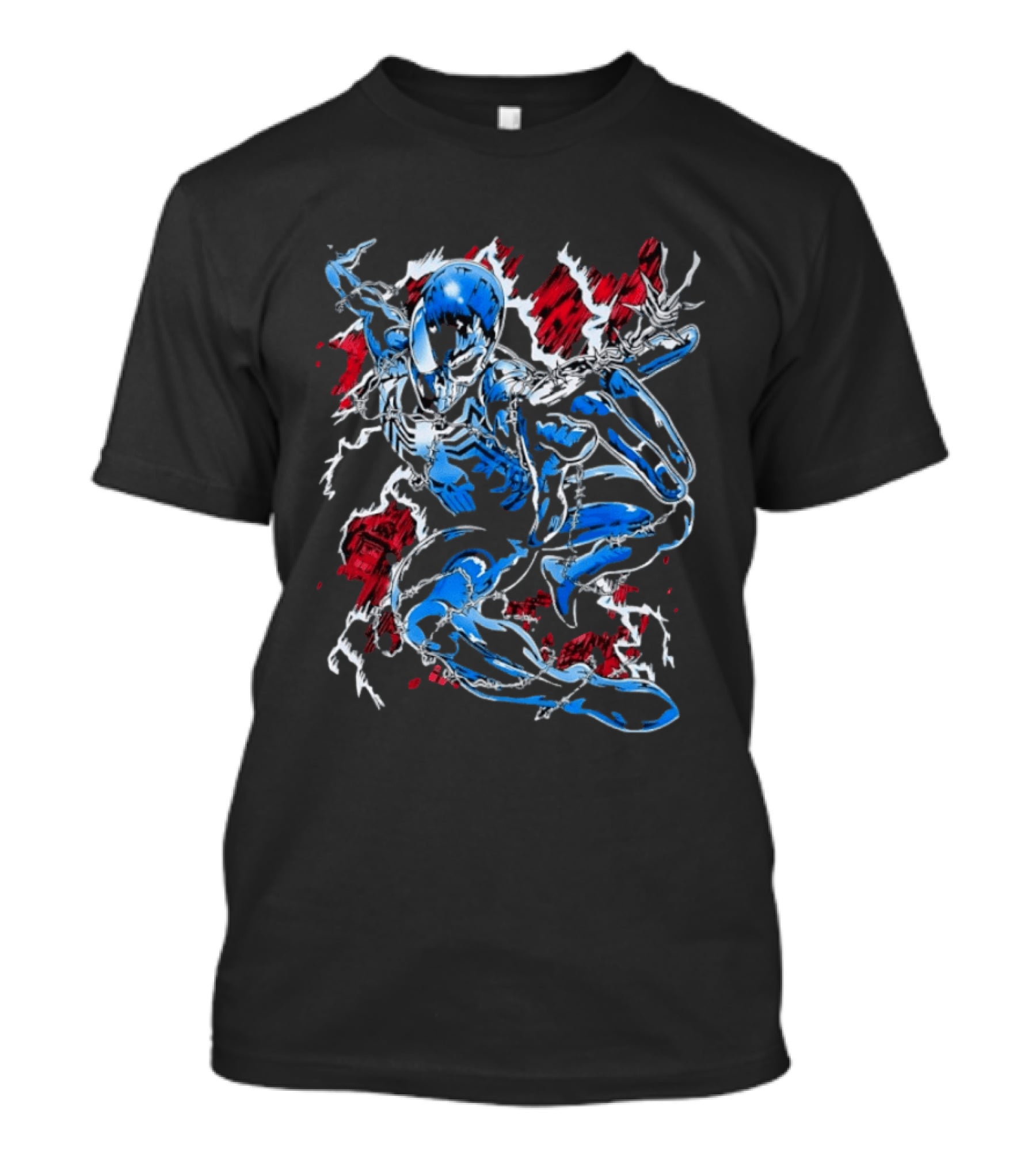Punisher Spider Man Mashup Marvel Comics Blue Venom Transformation T-Shirt