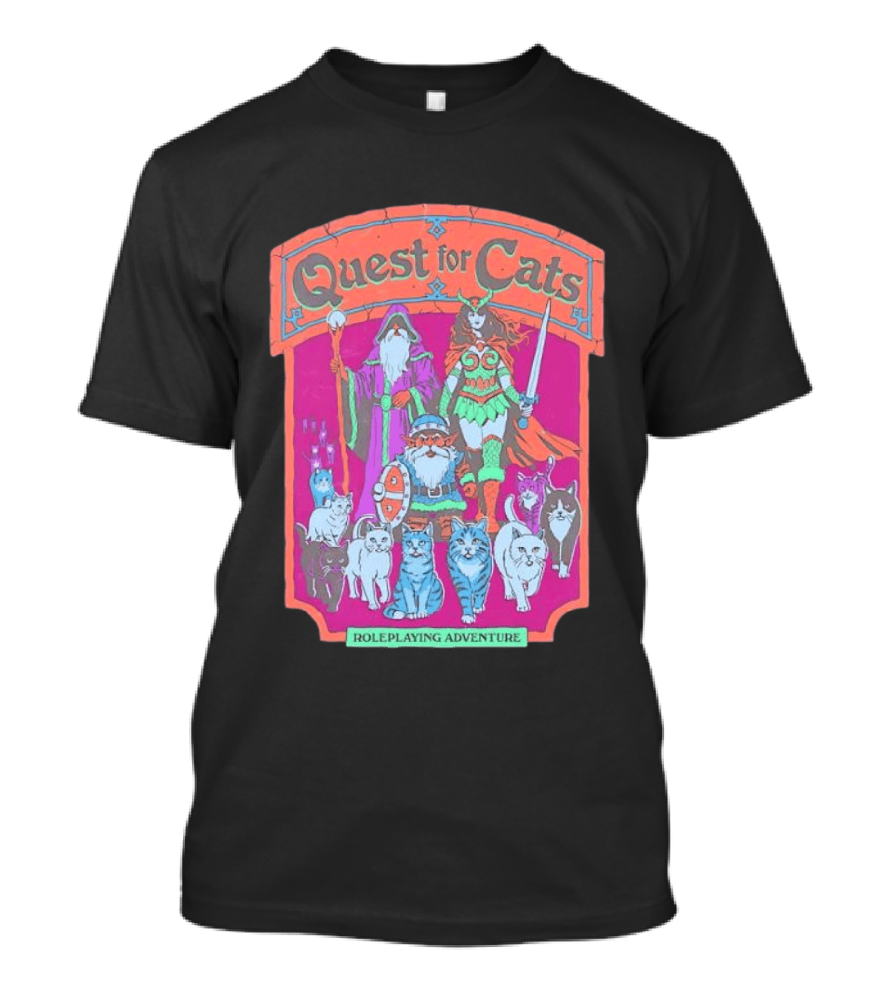 Quest For Cats Fantasy Roleplaying Adventure Mage Warriors And Cats T-Shirt