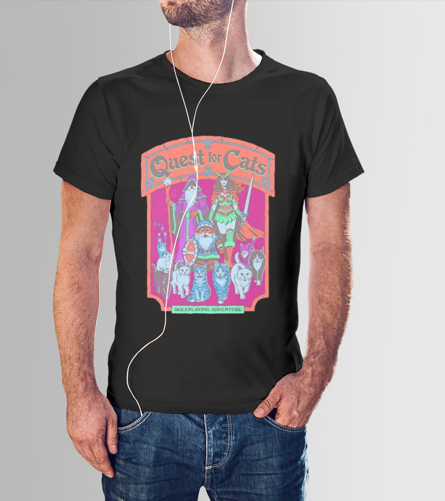 Quest For Cats Fantasy Roleplaying Adventure Mage Warriors And Cats T-Shirt