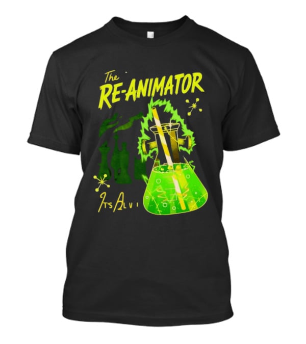 The Re Animator It's Alive Green Lab Flask Horror Film T-Shirt