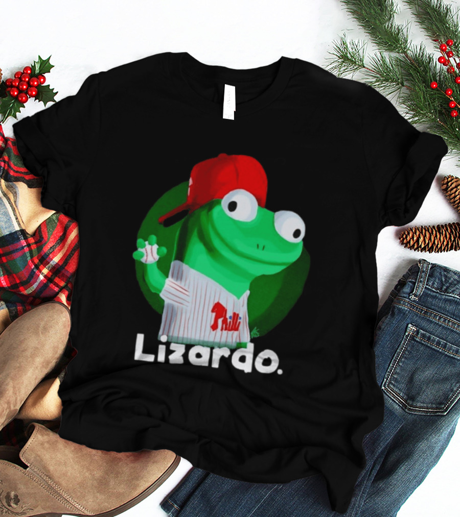 Lizardo Philadelphia Phillies Baseball Philli Red Cap Cartoon T-Shirt